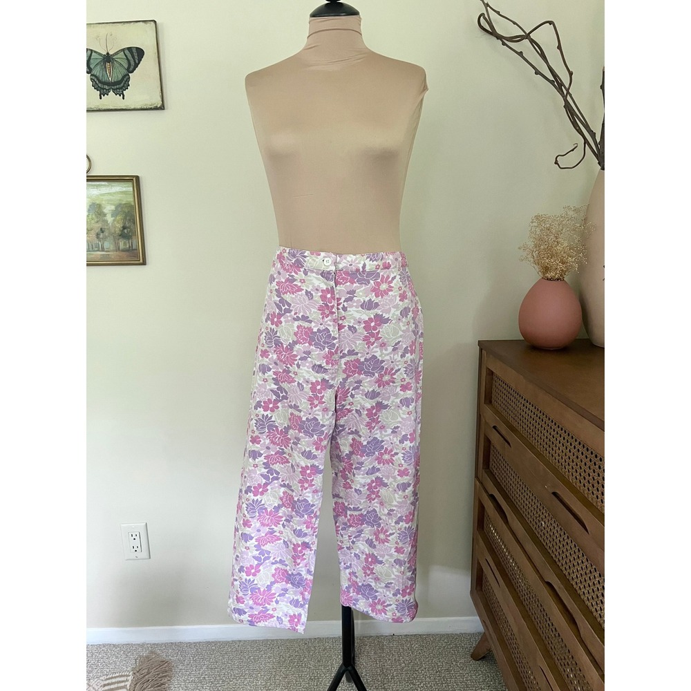 Vintage‎ Denim & Co Y2K Floral Textured Capris